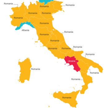 immigration, integration, Italy, Romania, Albania, Ukraine, Istat