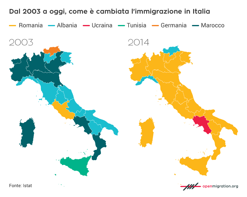 Dal 2003 a oggi, come è cambiata l’immigrazione in Italia