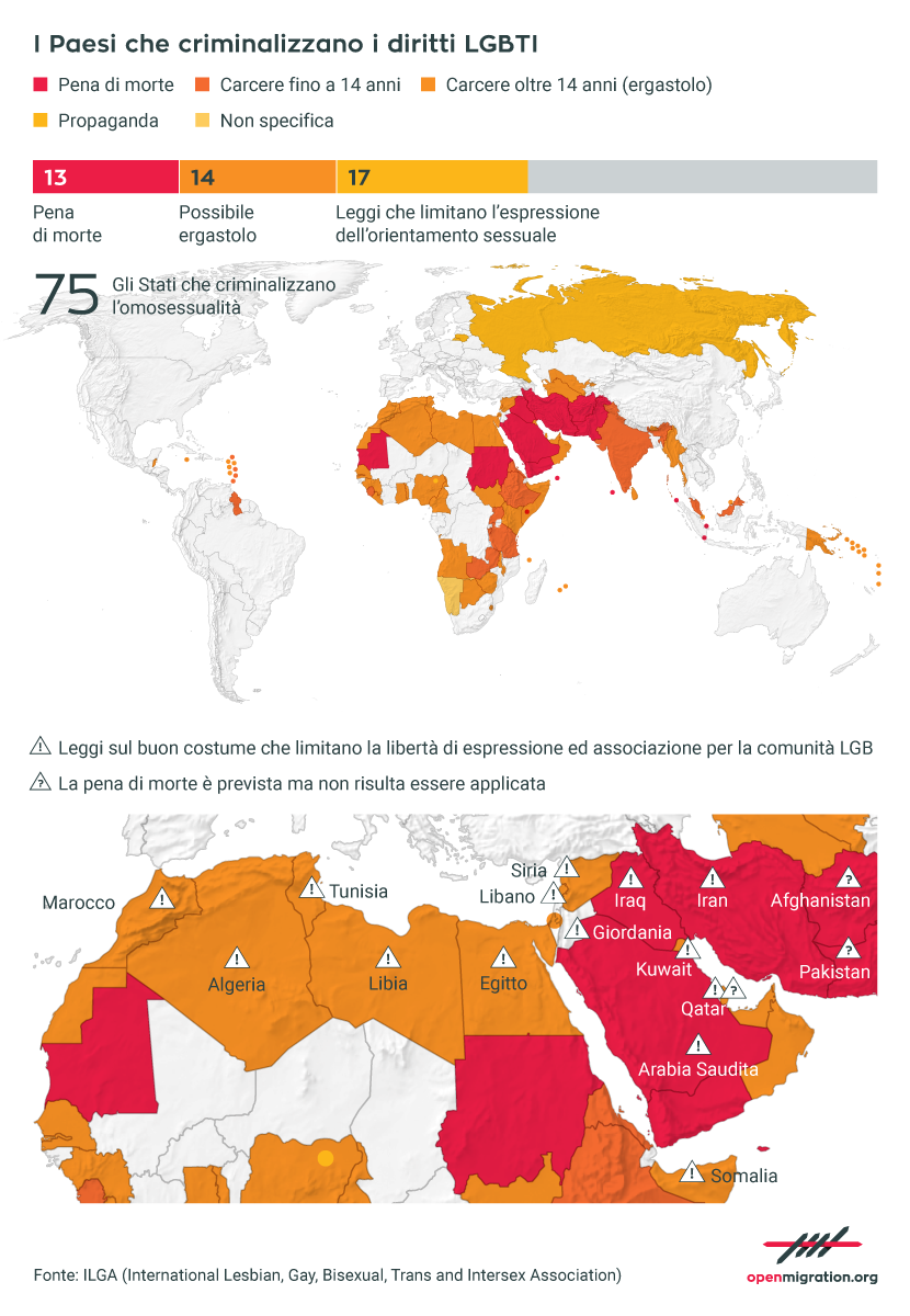I paesi che criminalizzano i diritti LGBTI