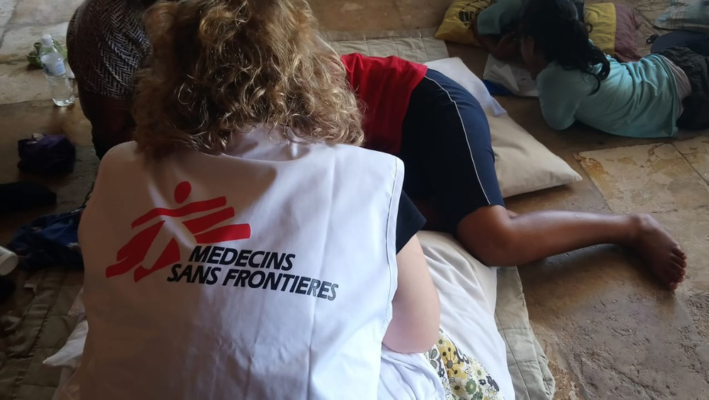 A patient is attended by MSF's mental health team in Nauru